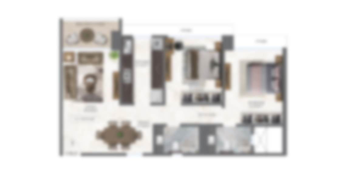 Claremont Plans of 2 BHK 840 Sq. Ft. Blur